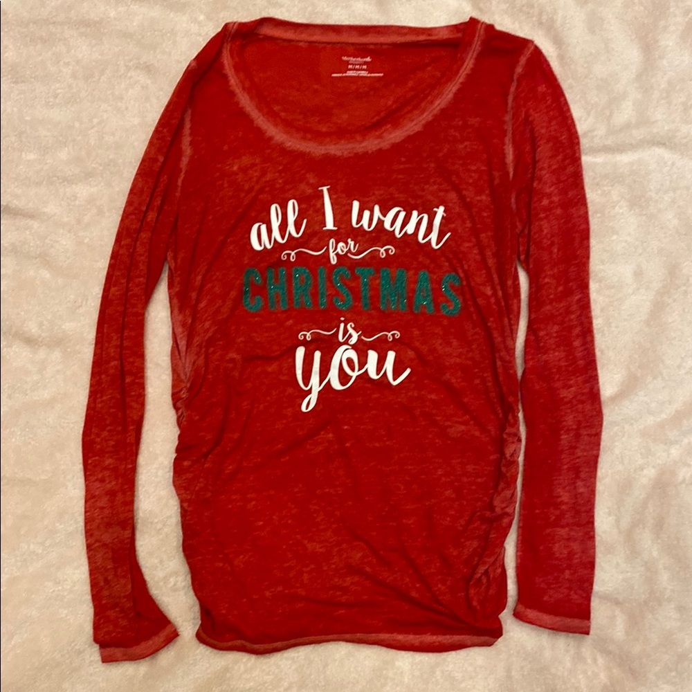 Motherhood Red Long Sleeve Tee